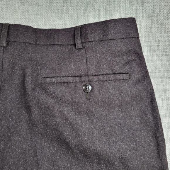 Andrew Fezza Mens Work Pants Size 38/30 Brown Wool Pleated Cuffed Straight Leg - Picture 7 of 12